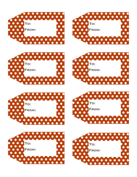 Polka Dot Printable Gift Tags {12 different colors - 96 Tags} – To Simply  Inspire